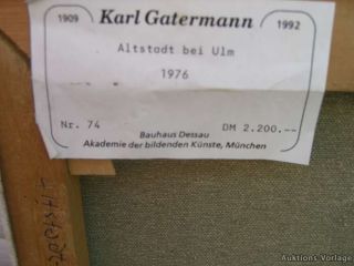 KARL GATERMANN *1909 °ALTSTADT ANSICHT VON ULM° ÖL