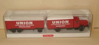 Wiking 886/4 Büssing 8000 Koffer Lastzug / Union Transport