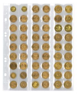 Münzenblätter UNIVERSAL [Lindner MU54] für 54 Münzen, 5er Pack