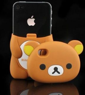 3D Brown Rilakkuma Bear Hard Case Cover for Apple iPhone 4 4S