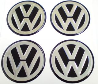 VW 4 x 60mm Emblem Felgen Aufkleber SILIKON Logo Nabendeckel