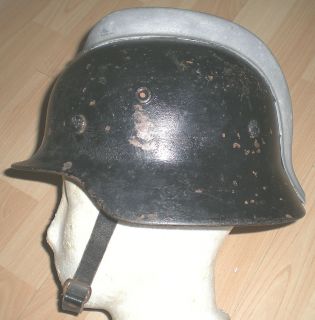 stahlhelm m40 NS 64 umbau z feuerwehrhelm mit kamm stahl helm schwarz
