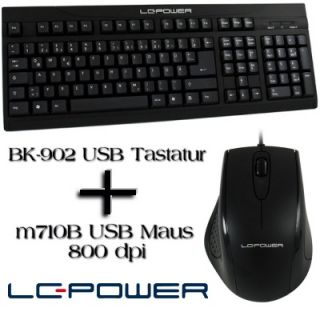 LC Power BK 902 Tastatur und m710B optische USB Maus   schwarz ##1152