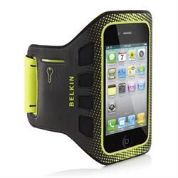 Belkin EasyFit Sportsarmband für Apple iPhone 4/4S schwarz/gelb