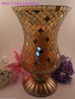 Windlichtglas Mosaic gold Mosaik Kerzenhalter Windlicht P9902