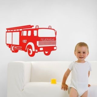 Kinderzimmer Wandtattoo   Feuerwehrauto Feuerwehr Jungen Wandtatto