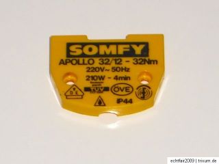 Somfy Rollladen/Markisenantrieb Modell APOLLO   32/12 32Nm