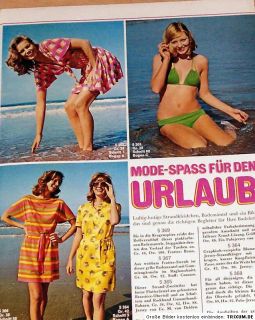 Neue Mode Mai 1973 Urlaubsmode, Strand Set für Mollige