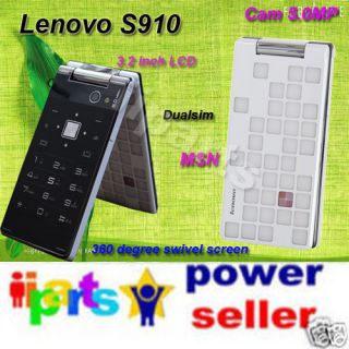 Original Lenovo S910 Touch Screen 5MP 2SIM WCDMA/GSM 3G Flip Phone W/U