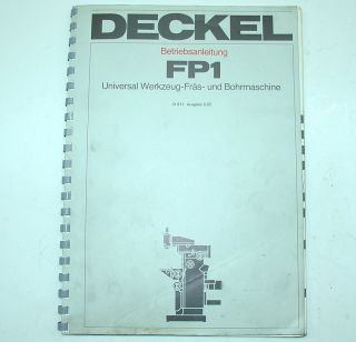 Betriebsanleitung Deckel FP1 2 Achsen aktiv, Bj.78 83