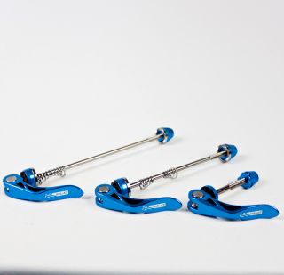 XLC Fahrrad Schnellspanner Set blau 3 Teile 150g MTB RR Trekking A927