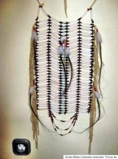 Indianer Brustpanzer Knochen Bone Hairpipes weiß