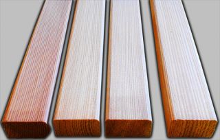 10 Stück Lärche Massivholzleisten 40x25x1000 mm, Kanten gefast, fein