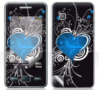 Samsung S5260 Skin  BLUE HEART  Handy Cover Aufkleber Folie