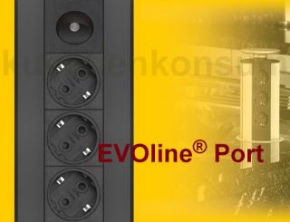 Evoline Power Port versenkbare Steckdose 3fach schwarz + LED