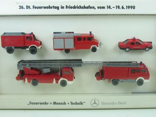 Wiking H0 1:87 Werbe Set Mercedes Benz Feuerwehr 5 Modelle (ML954