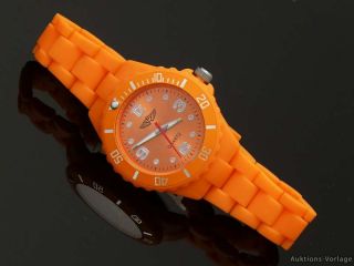PRINCE Damenuhr/Kinderuhr,trend Kunststoff Uhr,Orange,Weiß,NEU inkl