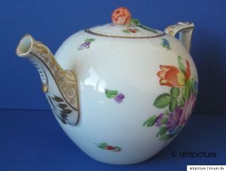 Herend Teekanne Tulpe Blumen Bouquet de tulpe teapot Tee Kanne tea pot