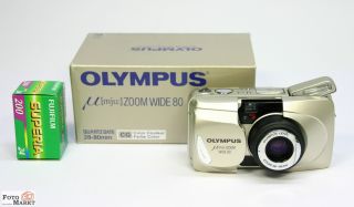 Olympus mju Zoom Wide 80 Kleinbild Kompaktkamera mit Farbfilm 24