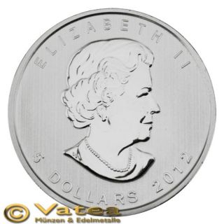 Kanada 5 CAD Maple Leaf 2012 1 Unze Oz Silber Ag NEU