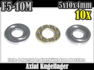 10 Axial Rillenkugellager / Drucklager F510M 5x10 mm