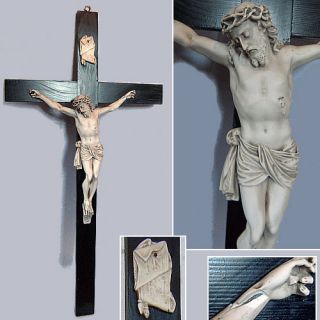 Jesus Kreuz Inri Statue Jesuskreuz Holzkreuz Kruzifix Wandkreuz 100 cm