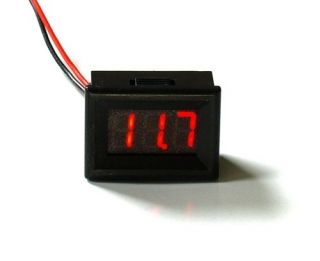 Mini LED Voltmeter 5   30V Spannungsanzeige Batterietester rot Einbau