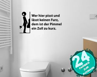 Toiletten Spruch Aufkleber, Wandtattoo Badezimmer, WC Bad Deko Sticker