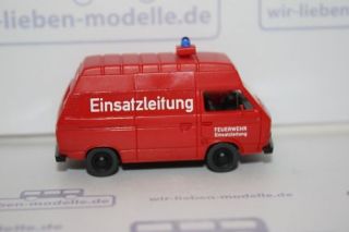 Wiking, VW T3, Kastenwagen Hochdach, Feuerwehr, 060121
