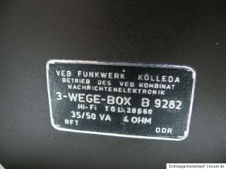 R294 } 2x DDR Lautsprecher 3 Wege Box RFT Bassreflex Boxen B 9282