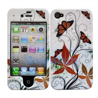 Butterfly White Full Front and back Hard Case Cover Skin For Apple