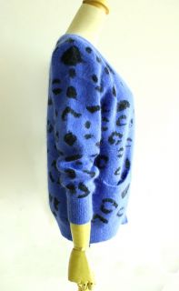 Angora Wool Leopard Boyfriend Slouchy Oversized Knitted Chunky