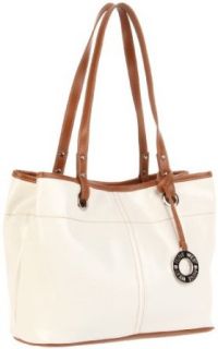 Nine West One Stop Med Tote,White/Cognac,One Size Shoes