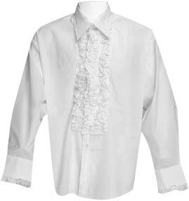 Mens White Tuxedo XL Shirt Theater Costume Clothing