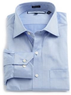 Tommy Hilfiger Mens Twill Dress Shirt: Clothing