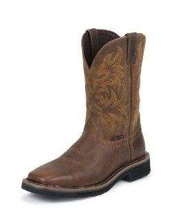 Justin Mens Tan Tail Composite Toe Boot   WK4824: Shoes