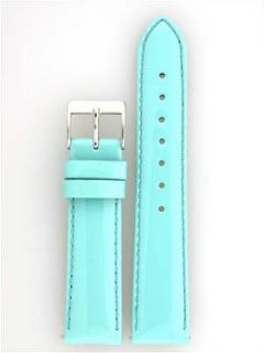 Watch Band Patent Leather Baby Blue Clothing
