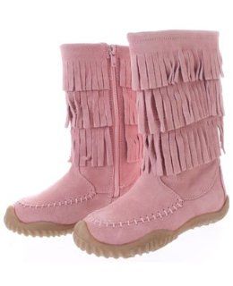 LAmour Pink Suede Fringe Boots 4 *Big Girl* Shoes