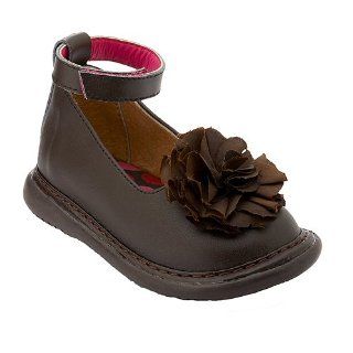 Little Girls Brown Anklestrap Dress Shoes 3 12: Wee Squeak: Shoes