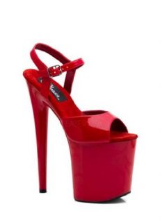 Red 8 Inch High Heel Platform Sandal   10 Clothing