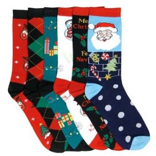 Christmas 6 Pack Of Assorted Ladies Socks Clothing