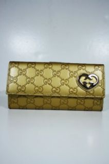 Gucci Women Wallet Gold Leather Woman 245723 Clothing