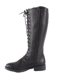 JACOBIES PISA 17 Womens lace up tall riding boots with PU