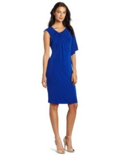 Anne Klein Collection Womens Pleat Neck Dress: Clothing