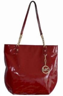 Michael Kors Jet Set Chain NS Patent Leather Tote Red
