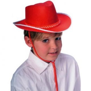 Kids Basic Red Cowboy Hat Clothing