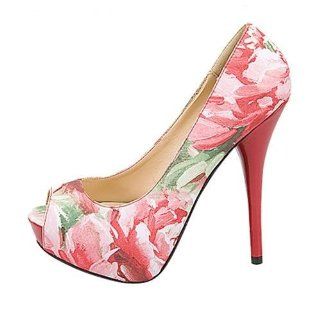 Wild Diva Lorane 39 Floral Satin Red: Shoes