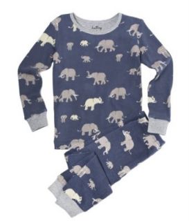 Hatley Boys 2 7 Polo Pajama Set   Blue Elephant,Americano