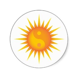 Yin yang symbol sun stickers