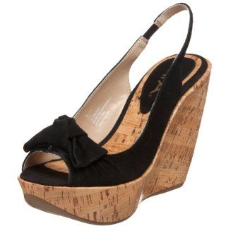 MIA Womens Fifi Wedge Sandal,Black,7.5 M US: Shoes